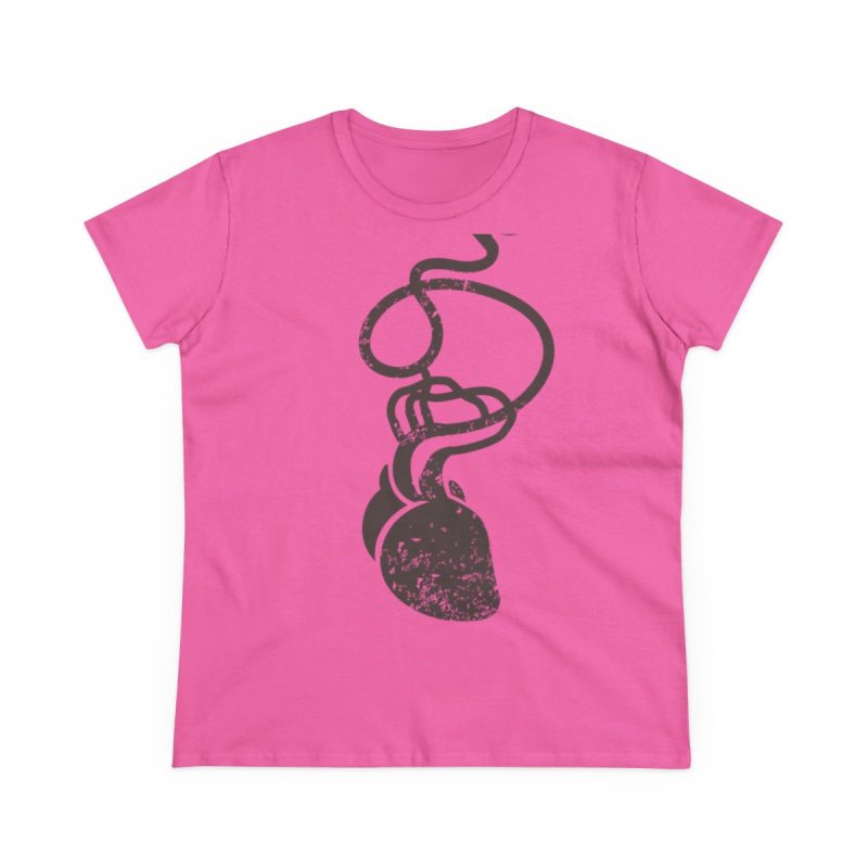Camiseta mujer algodon medio - Rosa azalea - Cervell + cor = bandera de Ciutadella