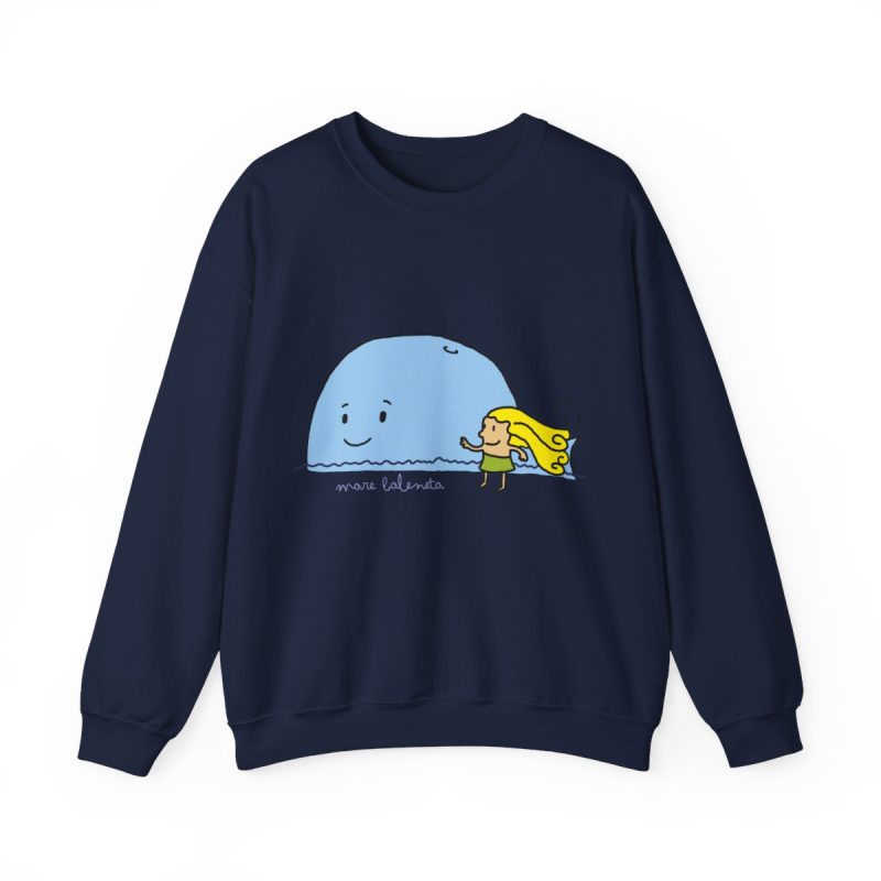 Sudadera cuello redondo - Azul marino - Camiseta «mare baleneta»