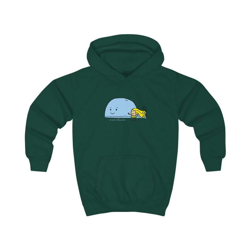 Sudadera con capucha infantil - Verde botella - Camiseta «mare baleneta» Sudadera con capucha infantil - Verde botella - Camiseta «mare baleneta»