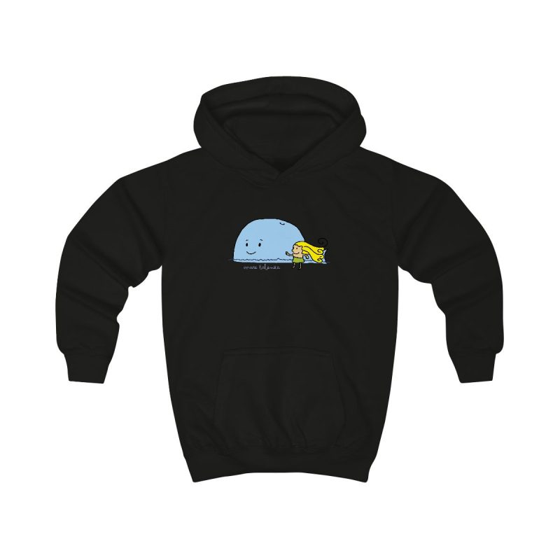 Sudadera con capucha infantil - Negro azabache - Camiseta «mare baleneta»