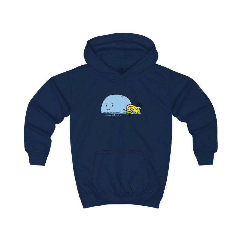 Sudadera con capucha infantil - Azul marino Oxford - Camiseta «mare baleneta»