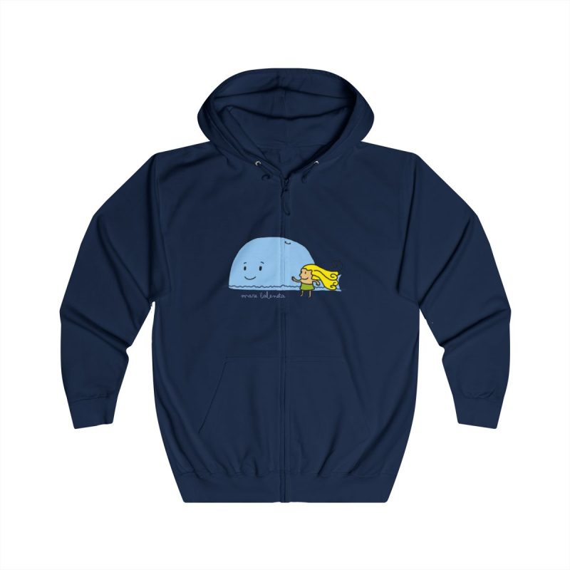 Sudadera con capucha y cremallera - Azul marino Oxford - Camiseta «mare baleneta»