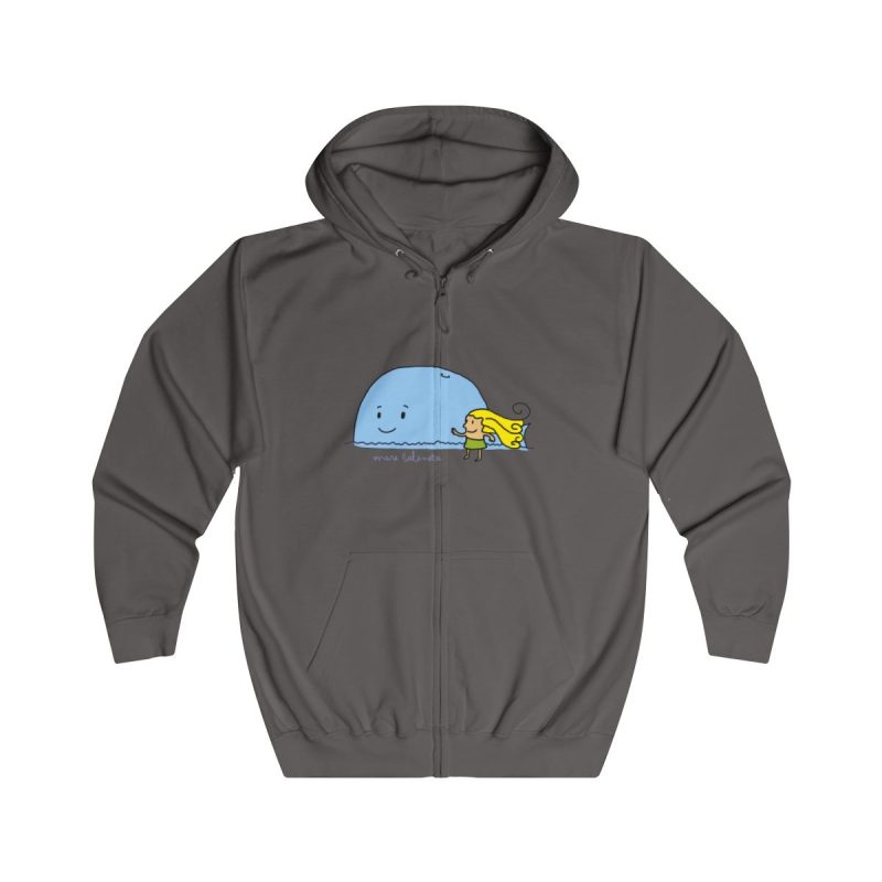 Sudadera con capucha y cremallera - Gris acero - Camiseta «mare baleneta»