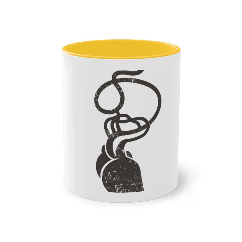 Taza bicolor - Amarillo dorado - Cervell + cor = bandera de Ciutadella