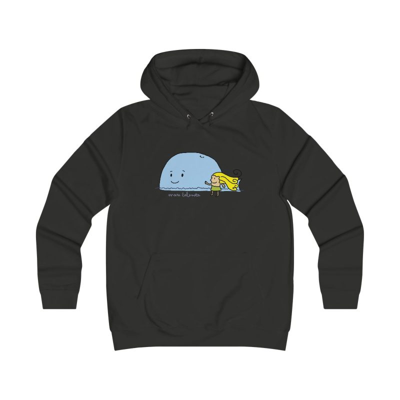 Sudadera universitaria mujer - Negro azabache - Camiseta «mare baleneta»