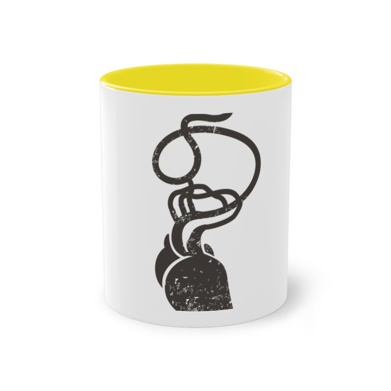 Taza bicolor - Amarillo - Cervell + cor = bandera de Ciutadella