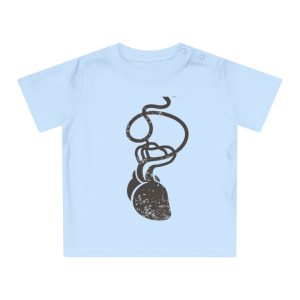 Camiseta de bebe - Azul empolvado - Cervell + cor = bandera de Ciutadella