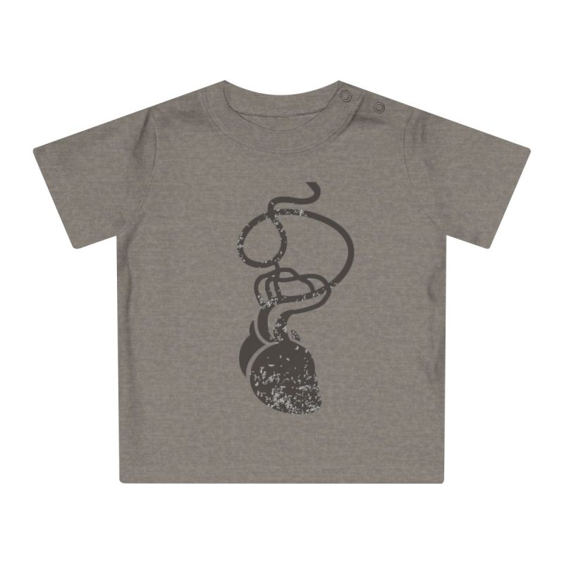 Camiseta de bebe - Gris jaspeado melange - Cervell + cor = bandera de Ciutadella