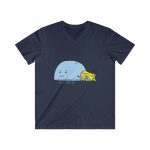 Camiseta hombre entallada cuello de pico - Azul marino - Camiseta «mare baleneta»