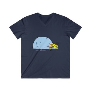 Camiseta hombre entallada cuello de pico - Azul marino - Camiseta «mare baleneta»