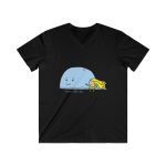 Camiseta hombre entallada cuello de pico - Negro - Camiseta «mare baleneta»