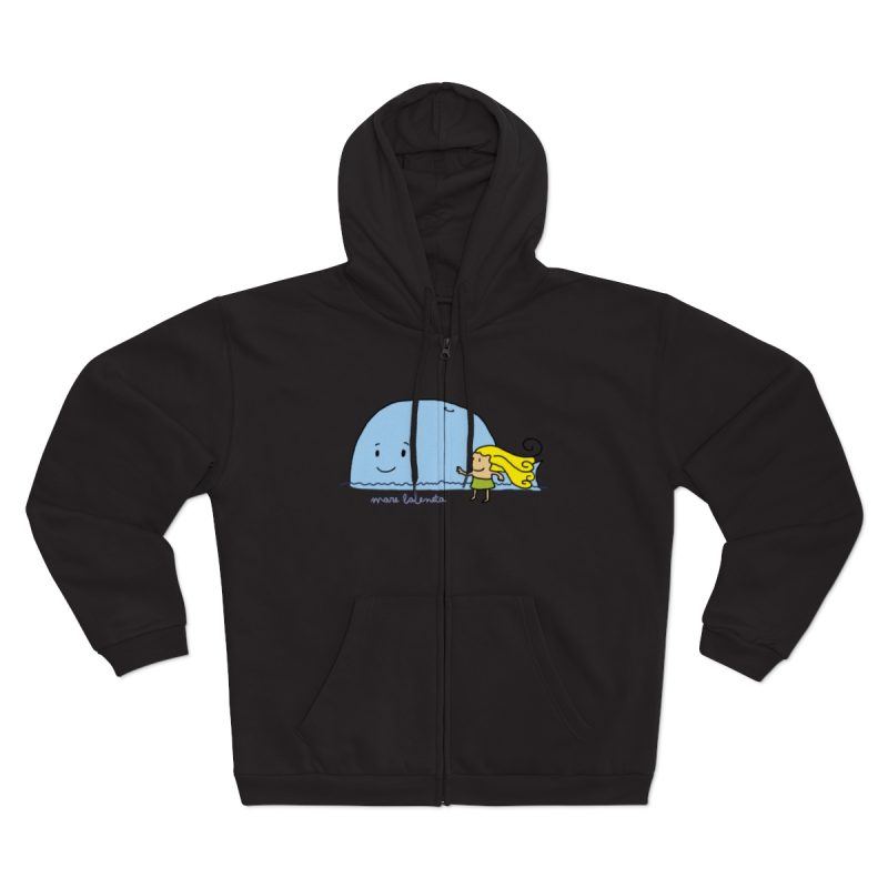 Sudadera capucha con cremallera premium - Negro - Camiseta «mare baleneta»