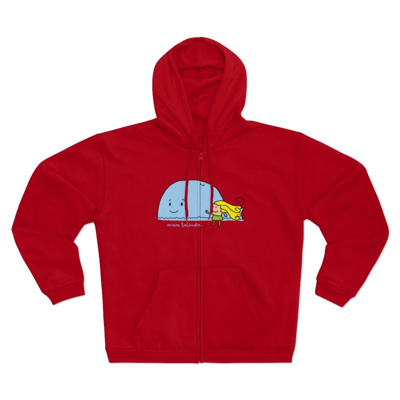 Sudadera capucha con cremallera premium - Rojo - Camiseta «mare baleneta»