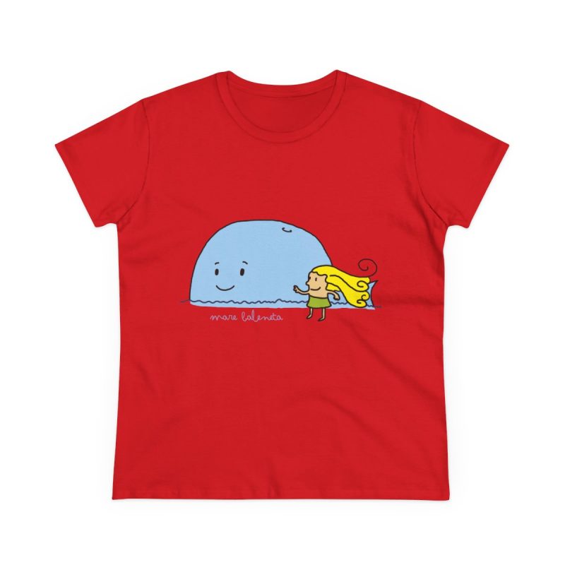 Camiseta mujer algodon medio - Rojo - Camiseta «mare baleneta»