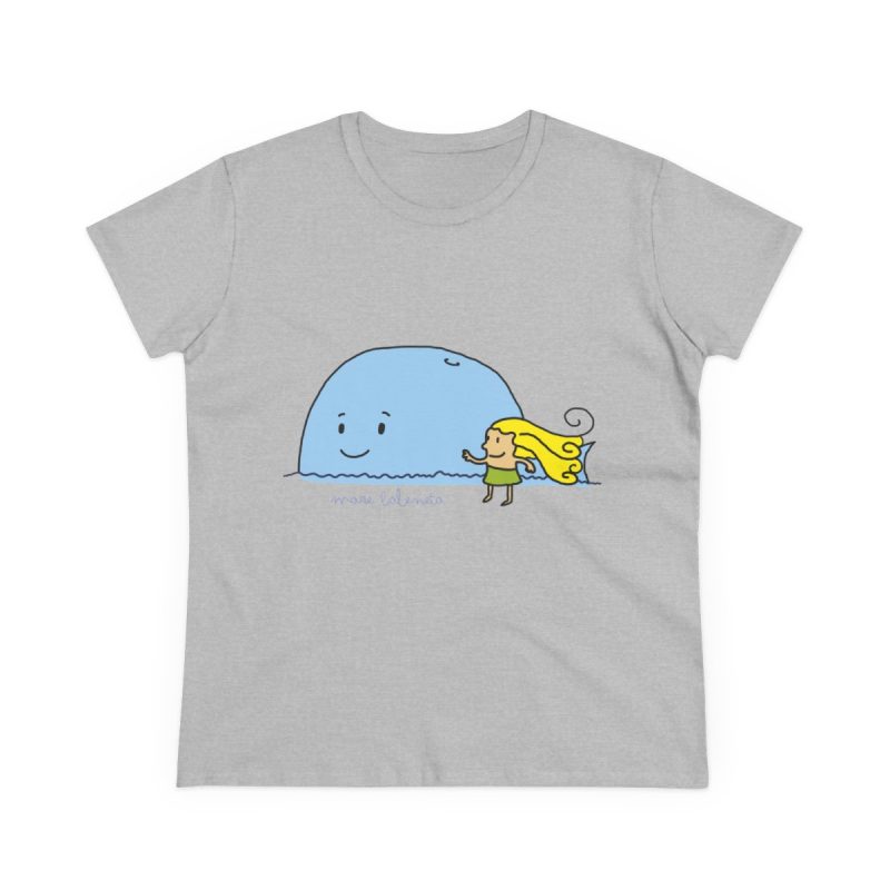 Camiseta mujer algodon medio - Gris deportivo - Camiseta «mare baleneta»