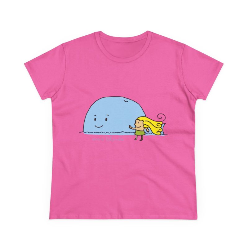 Camiseta mujer algodon medio - Rosa azalea - Camiseta «mare baleneta»