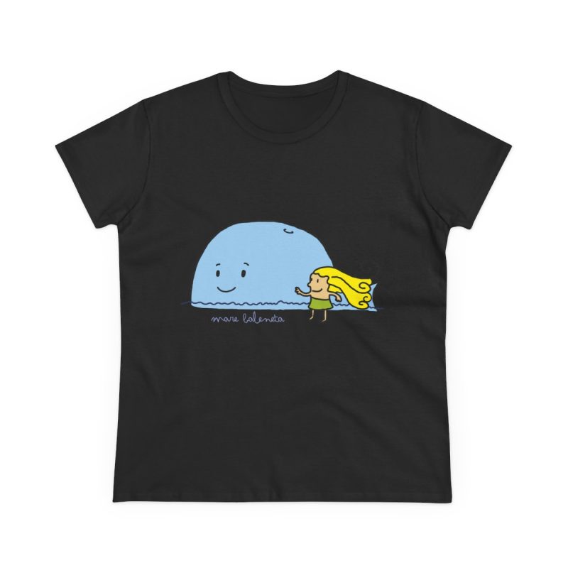 Camiseta mujer algodon medio - Negro - Camiseta «mare baleneta»
