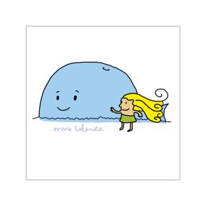 Pegatinas de vinilo cuadradas - Camiseta «mare baleneta»