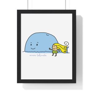 Poster enmarcado vertical - Negro - Camiseta «mare baleneta»