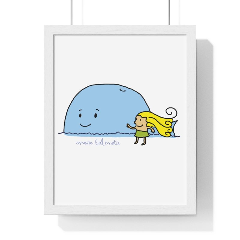 Poster enmarcado vertical - Blanco - Camiseta «mare baleneta»