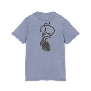 Camiseta lavado acido cuello redondo - Azul vintage - Cervell + cor = bandera de Ciutadella