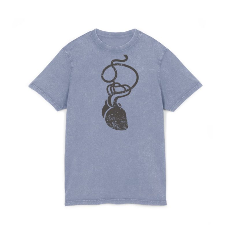 Camiseta lavado acido cuello redondo - Azul vintage - Cervell + cor = bandera de Ciutadella Camiseta lavado acido cuello redondo - Azul vintage - Cervell + cor = bandera de Ciutadella