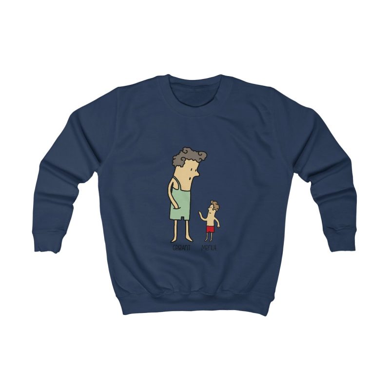 Sudadera infantil - Azul marino Oxford - Camiseta «Rondalla: gegant i menut»