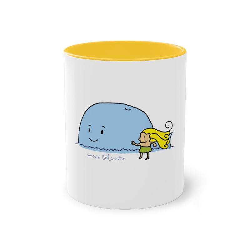 Taza bicolor - Amarillo dorado - Camiseta «mare baleneta»