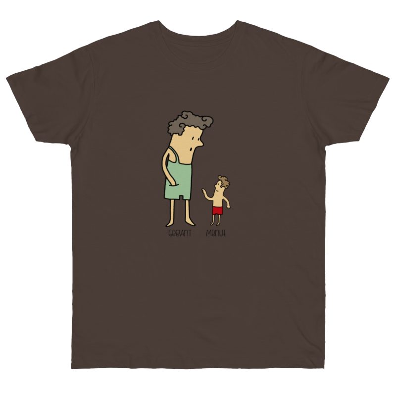 Camiseta punto liso - Marron oso - Camiseta «Rondalla: gegant i menut» Camiseta punto liso - Marron oso - Camiseta «Rondalla: gegant i menut»