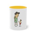 Taza bicolor - Amarillo dorado - Camiseta «Rondalla: gegant i menut»