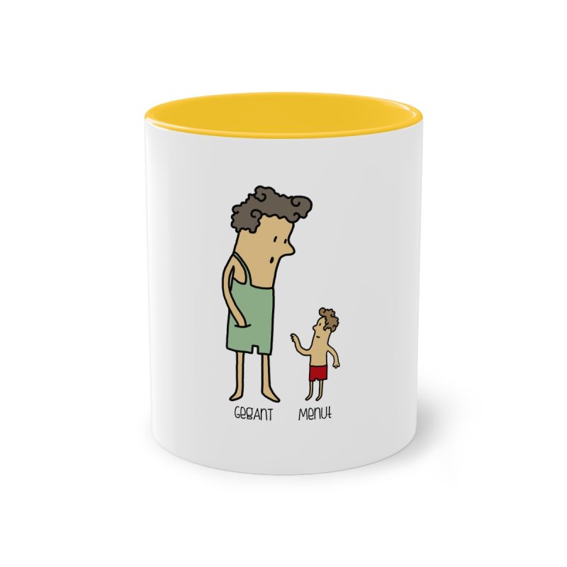 Taza bicolor - Amarillo dorado - Camiseta «Rondalla: gegant i menut»
