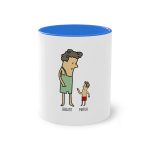 Taza bicolor - Azul Cambridge - Camiseta «Rondalla: gegant i menut»