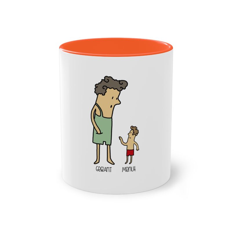 Taza bicolor - Naranja - Camiseta «Rondalla: gegant i menut»