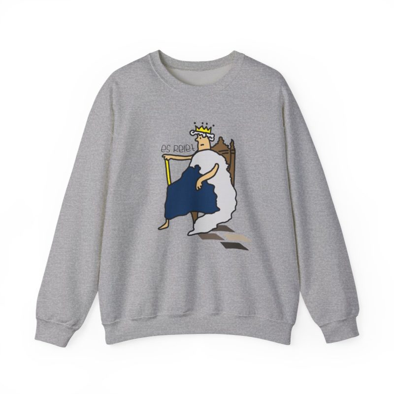 Sudadera cuello redondo - Gris deportivo - Camiseta «Es reiet»