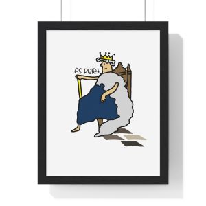 Poster enmarcado vertical - Negro - Camiseta «Es reiet»