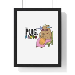 Poster enmarcado vertical - Negro - Camiseta Es Puig de Randa