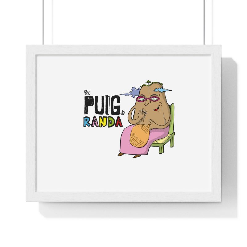 Poster enmarcado horizontal - Blanco - Camiseta Es Puig de Randa