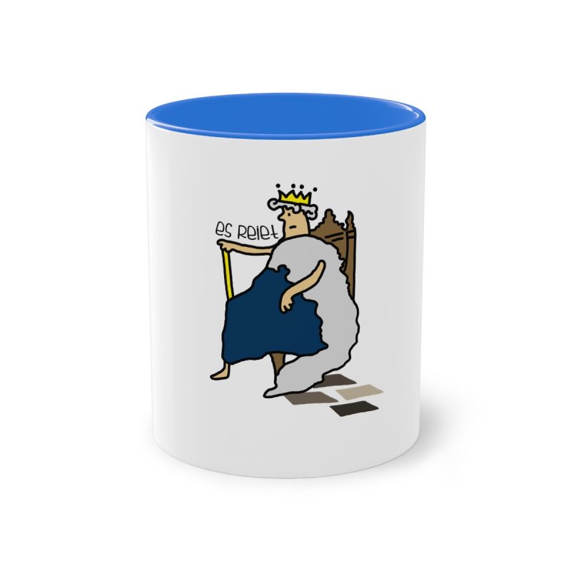 Taza bicolor - Azul Cambridge - Camiseta «Es reiet»