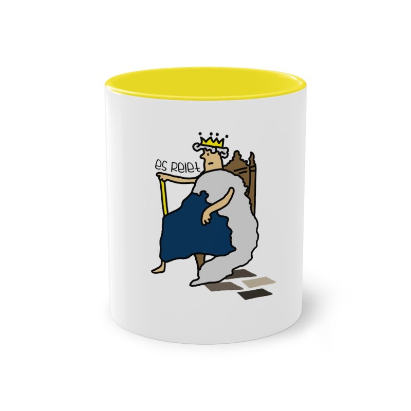 Taza bicolor - Amarillo - Camiseta «Es reiet»