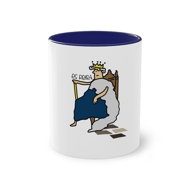 Taza bicolor - Azul oscuro - Camiseta «Es reiet»