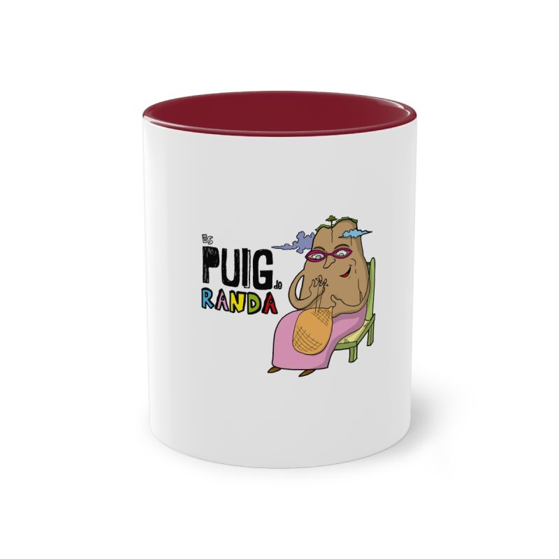 Taza bicolor - Granate - Camiseta Es Puig de Randa
