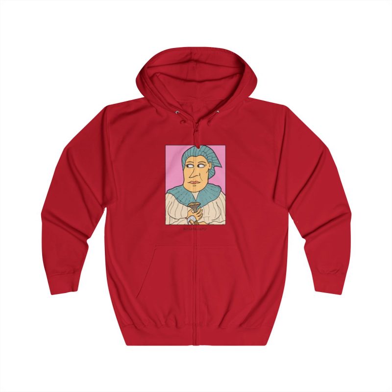 Sudadera con capucha y cremallera - Rojo fuego - Esclata-sang