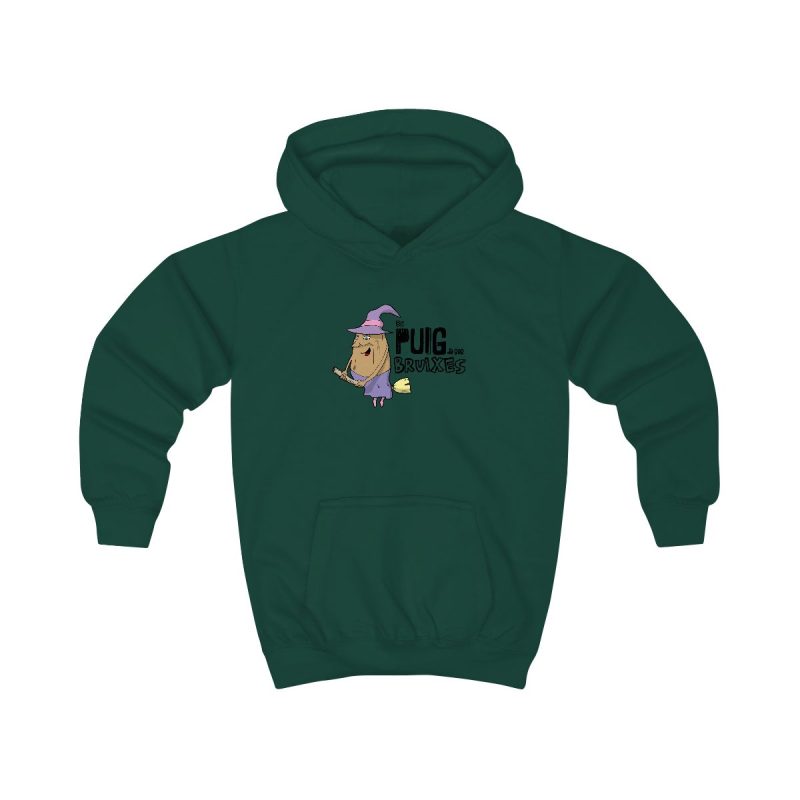 Sudadera con capucha infantil - Verde botella - Camiseta Puig de ses Bruixes