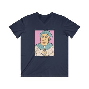 Camiseta hombre entallada cuello de pico - Azul marino - Esclata-sang