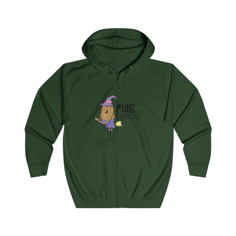 Sudadera con capucha y cremallera - Verde botella - Camiseta Puig de ses Bruixes