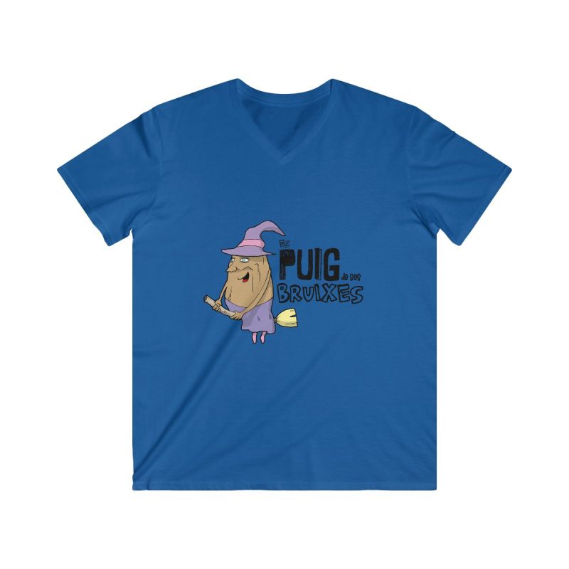 Camiseta hombre entallada cuello de pico - Azul royal - Camiseta Puig de ses Bruixes