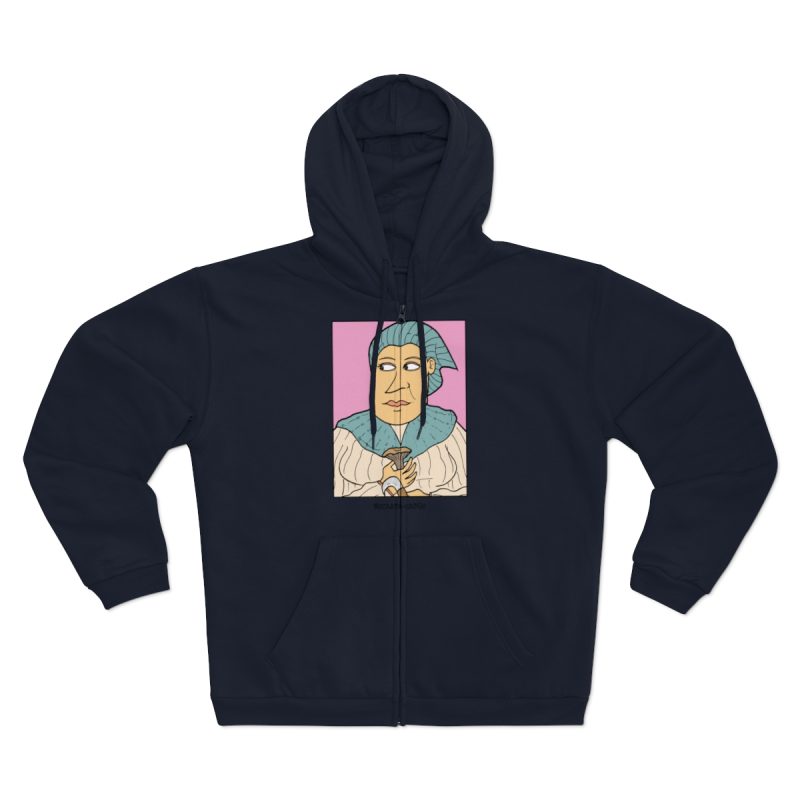 Sudadera capucha con cremallera premium - Azul marino - Esclata-sang
