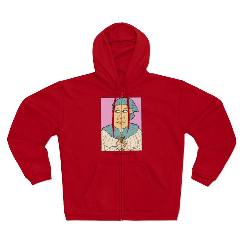 Sudadera capucha con cremallera premium - Rojo - Esclata-sang