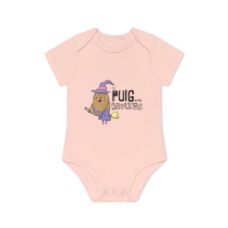Body bebe manga corta organico - Rosa empolvado - Camiseta Puig de ses Bruixes