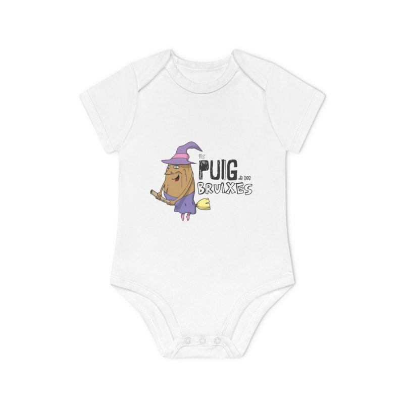 Body bebe manga corta organico - Blanco - Camiseta Puig de ses Bruixes